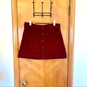 American Eagle red corduroy skirt size 14